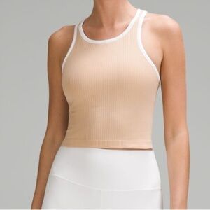 LuluLemon Ebb to Street Cropped RB Tank Top Contrast